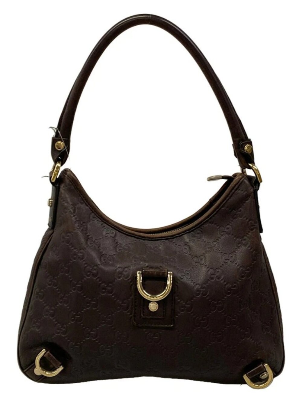 GUCCI Abbey, Shimaline 130738 Dark Brown Leather - Handbag